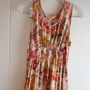 Overdrive Floral Shirred Sundress High Low Erthereal Boho Cottagecore Small